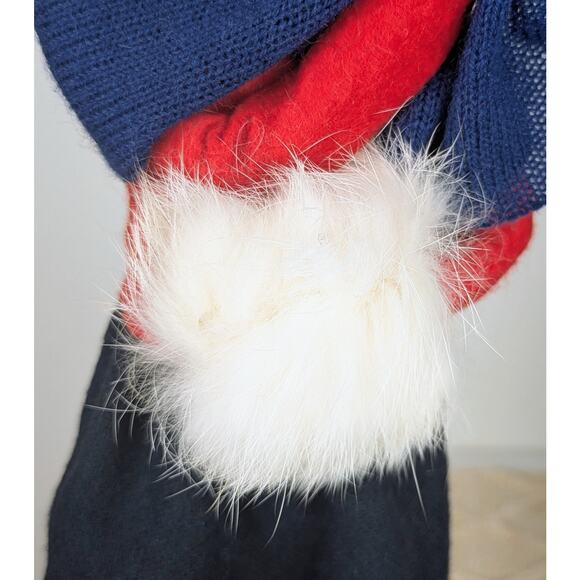 Byers' Choice Caroler Vintage 1989 Woman Black Skirt Red Coat Fur Muff Gray Hat - Picture 2 of 11